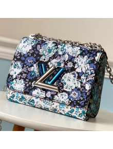 Louis Vuitton Floral Print Twist PM Chain Shoulder Bag M55038 Blue 2019