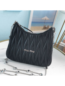 Miu Miu Matelasse Nappa Leather Shoulder Bag 5BH189 Black 2021