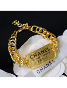 Chanel Metal Tag Bracelet AB3072 Gold 2020