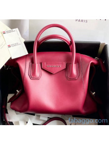 Givenchy Small Antigona Soft Bag in Smooth Leather Deep Red 2020