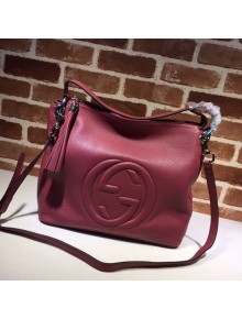 Gucci Soho Calfskin Tote Bag 408825 Rose Red 2020