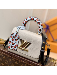 Louis Vuitton Twist PM Handbag in Epi Leather and Leopard Print M58546 White 2021