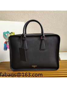 Prada Men's Saffiano Leather Business Briefcase Bag 2VH1026 Dark Blue 2021