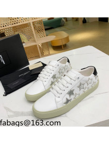 Saint Laurent Calfskin Star Sneakers White/Silver 2021 111879