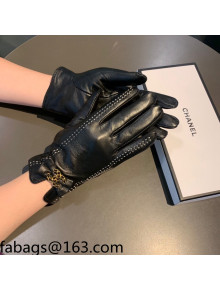 Chanel Lambskin and Cashmere Gloves with CC Bow Black 2021 14