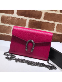Gucci Dionysus Leather Mini Chain Wallet 401231 Hot Pink 2021