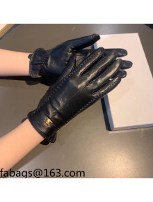 Celine Lambskin and Cashmere Gloves Black 2021 15
