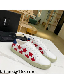Saint Laurent Calfskin Star Sneakers White/Red 2021 111881