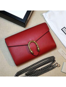 Gucci Dionysus Leather Mini Chain Wallet 401231 Red 2021