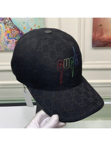 Gucci GG Canvas Baseball Hat with Logo Embroidery Black 2020
