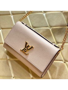 Louis Vuitton Lockme Clutch/Shoulder Bag in Grained Calfskin M56087 Greige 2021