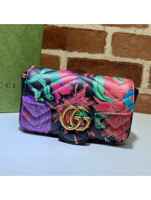 Gucci GG Marmont Print Lether Super Mini Bag ‎476433 Black 2021 