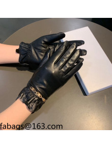 Celine Lambskin and Cashmere Gloves Black 2021 18