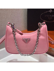 Prada Re-Edition Nylon Mini Shoulder Bag 1TT122 Pink 2021