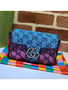 Gucci GG Marmont Multicolour Canvas Super Mini Bag ‎476433 Blue/Multico 2021 