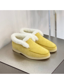 Loro Piana Suede and Cashmere High-Top Loafers Yellow 2021 1118106