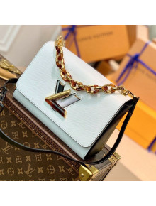 Louis Vuitton Twist MM Handbag in Epi Leather with Tortoise Shell M58526 White 2021