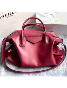 Givenchy Medium Antigona Soft Bag in Smooth Leather Deep Red 2020