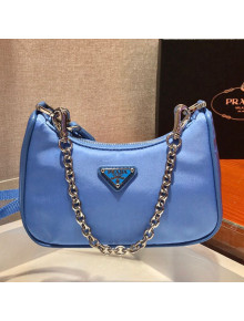 Prada Re-Edition Nylon Mini Shoulder Bag 1TT122 Sky Blue 2021