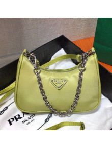 Prada Re-Edition Nylon Mini Shoulder Bag 1TT122 Neon Green 2021