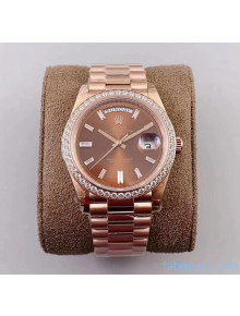 Rolex Datejust Watch 40mm With Crystal Pink Gold/Brown 2020 Top Quality 