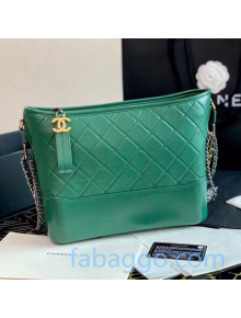 Chanel Quilted Aged Calfskin Gabrielle Medium Hobo Bag AS1521 Bright Green 2020