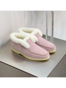 Loro Piana Suede and Cashmere High-Top Loafers Pink 2021 1118114