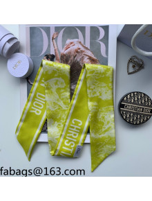 Dior Bandeau Scarf in Toile de Jouy Reverse Twilly Silk 6x106cm Lime Green 2021