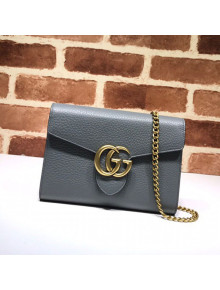 Gucci GG Marmonet Leather Mini Chain Bag 401232 Grey