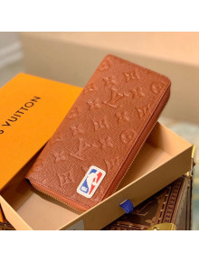 Louis Vuitton LV x NBA Zippy Vertical Wallet M80548 Brown 2021