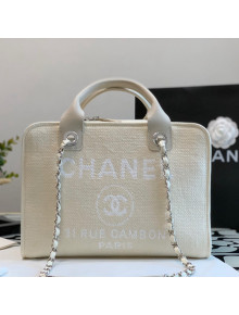 Chanel Mixed Fibers Large Bowling Bag A92750 Light Beige 2022