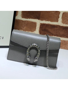 Gucci Dionysus Super Mini Bag in Grey Leather 476432 2020