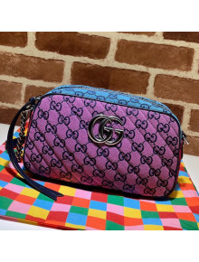 Gucci GG Marmont Multicolour Canvas Small Shoulder Bag 447632 Pink/Multico 2021