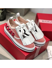 Roger Vivier Canvas Sneakers with Detachable Tassel Pink 2020