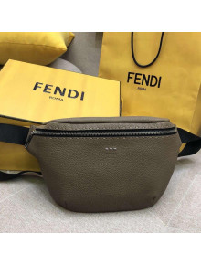Fendi Grainy Leather Belt Bag Gray 2018