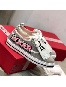 Roger Vivier Canvas Sneakers with Detachable Tassel Grey 2020