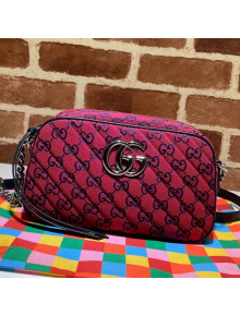 Gucci GG Marmont Multicolour Canvas Small Shoulder Bag 447632 Red/Silver 2021