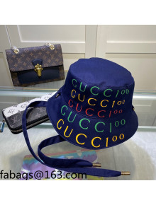 Gucci Canvas Bucket Hat Navy Blue 2021 110511