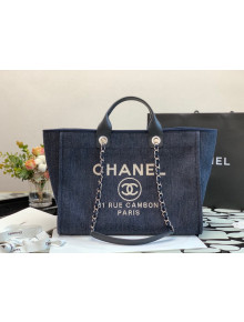 Chanel Deauville Denim Large Shopping Bag A66941 Blue 2022 11