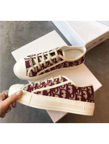 Dior Walk'N'dior Sneaker in Oblique Embroidered Canvas Burgundy 2019