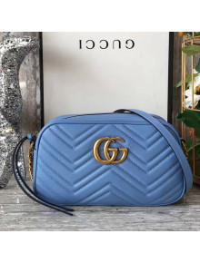 Gucci GG Marmont Matelassé Small Camera Shoulder Bag 447632 Blue