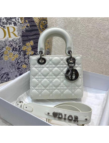 Dior Small Lady Dior Bag in Cannage Lambskin Latte White/Black Hardware 2021