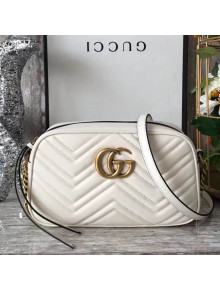 Gucci GG Marmont Matelassé Small Camera Shoulder Bag 447632 White