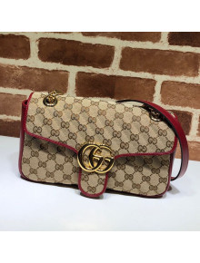 Gucci GG Marmont Small Shoulder Bag ‎443497 Beige/Burgundy 2021