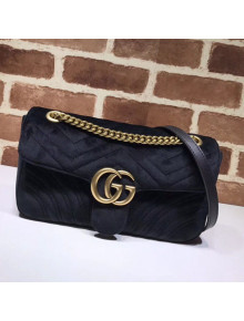 Gucci GG Marmont Velvet Small Shoulder Bag 443497 Black 2021