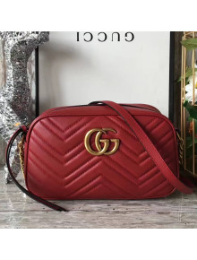 Gucci GG Marmont Matelassé Small Camera Shoulder Bag 447632 Red