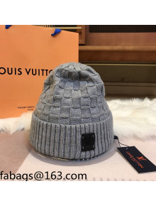 Louis Vuitton Patch Knit Hat Grey 2021 110522