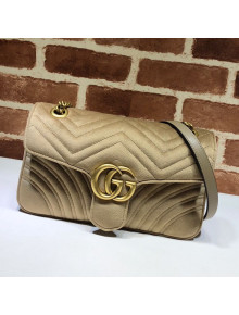 Gucci GG Marmont Velvet Small Shoulder Bag 443497 Khaki 2021