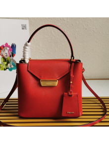 Prada Saffiano Leather Bucket Bag 1BN012 Red 2020