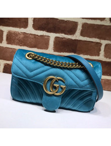 Gucci GG Marmont Velvet Mini Bag 446744 Light Blue 2021